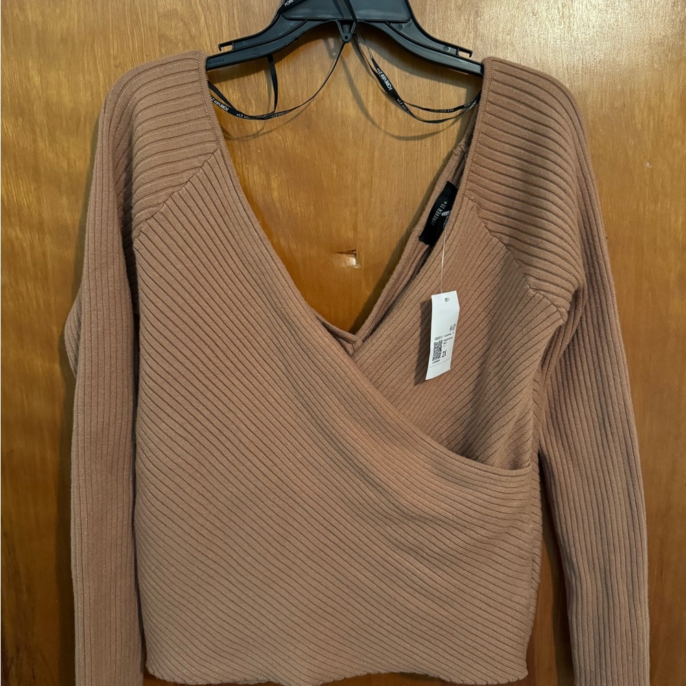Forever 21 Ribbed Crossover Sweater